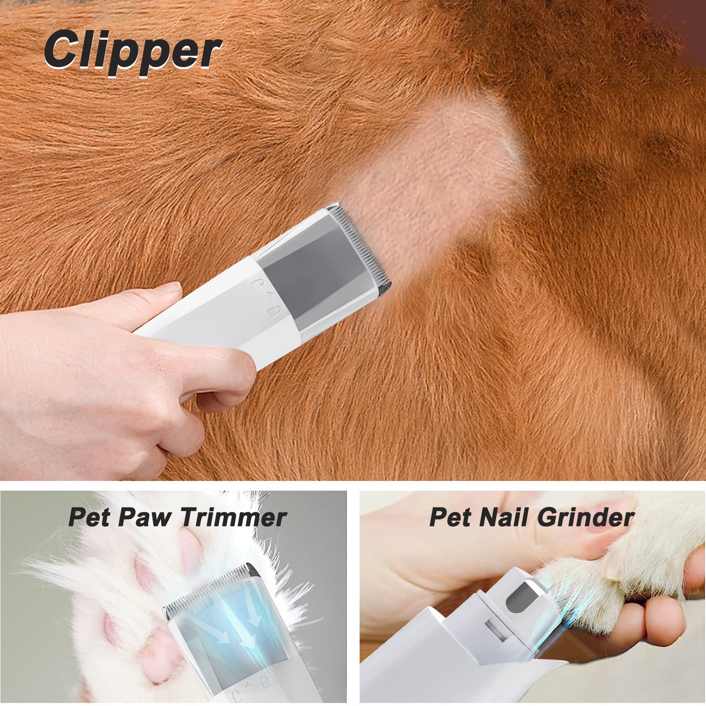 7-in-1 Multifunctional Device for Easy, Stress-Free Gentle Pet Vacuum Trimming & Grooming